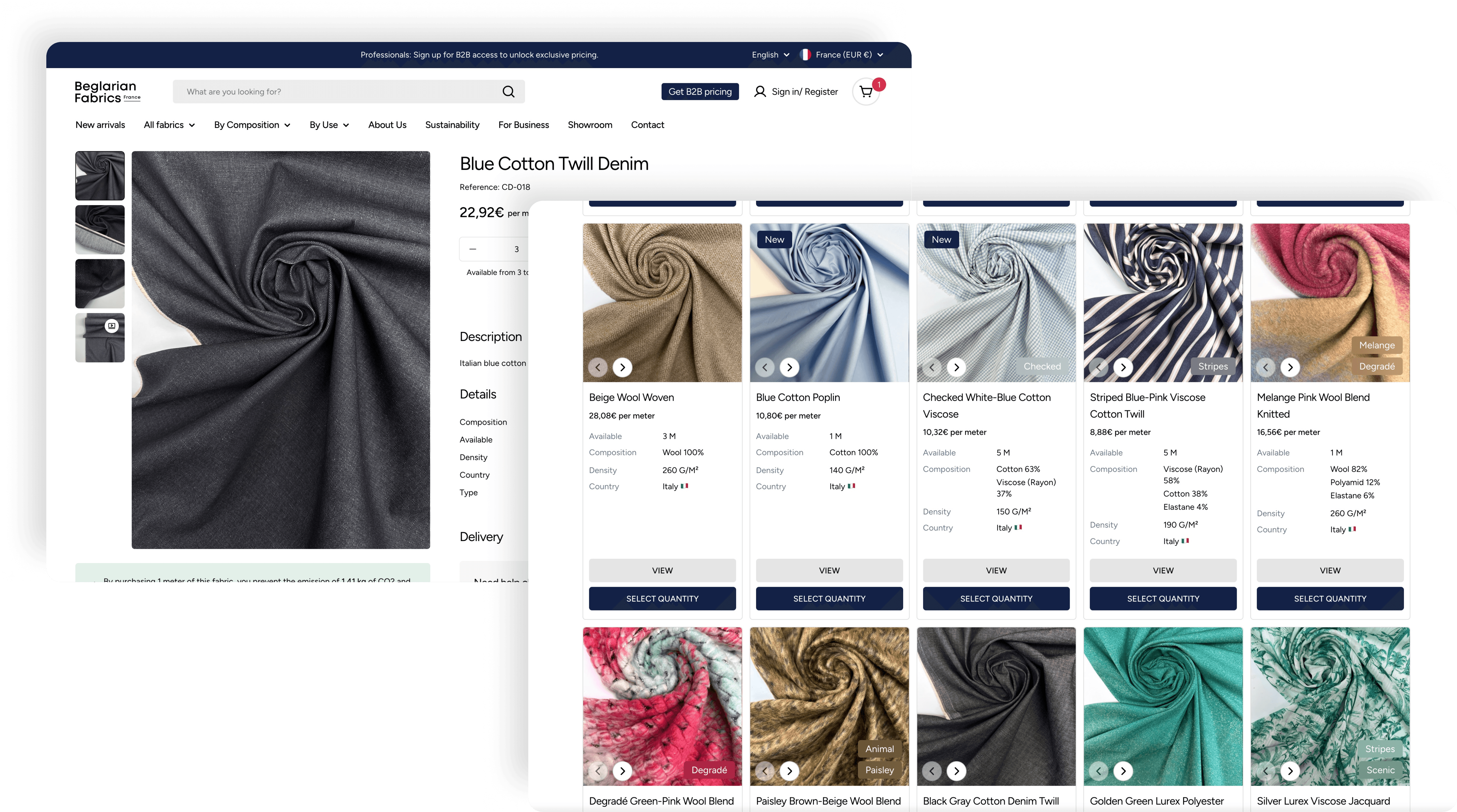 Beglarian Fabrics — réalisation Expertify